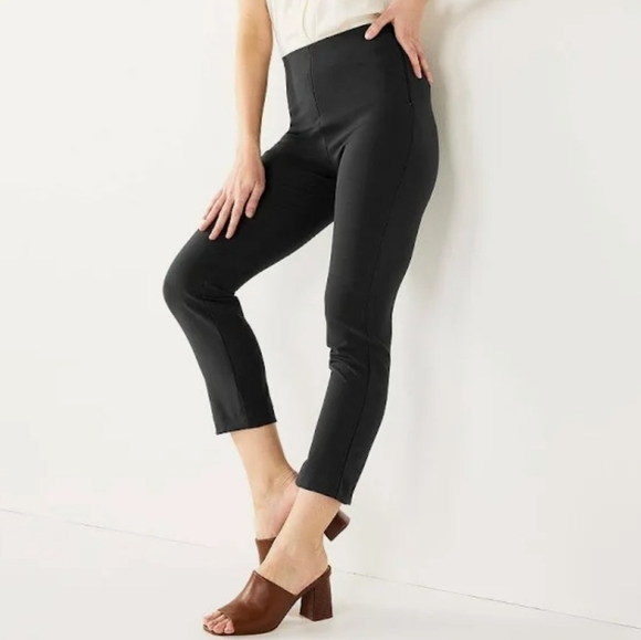 Modern Essentials Vintage 90's High Waist Side Zip Black Pants - Picture 1 of 9